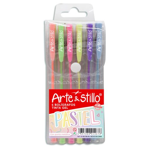 Bolígrafo tinta gel pastel Arte & Stillo® x6